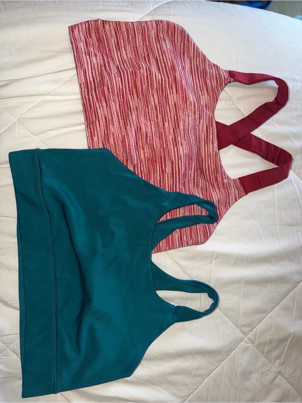 ZELOS Teal & Burgundy Crossback Sports Bra Duo